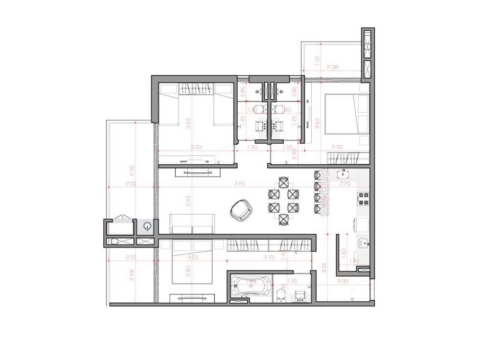 Flats Las Mercedes — 3 חדרי שינה · 141.10 מ״ר