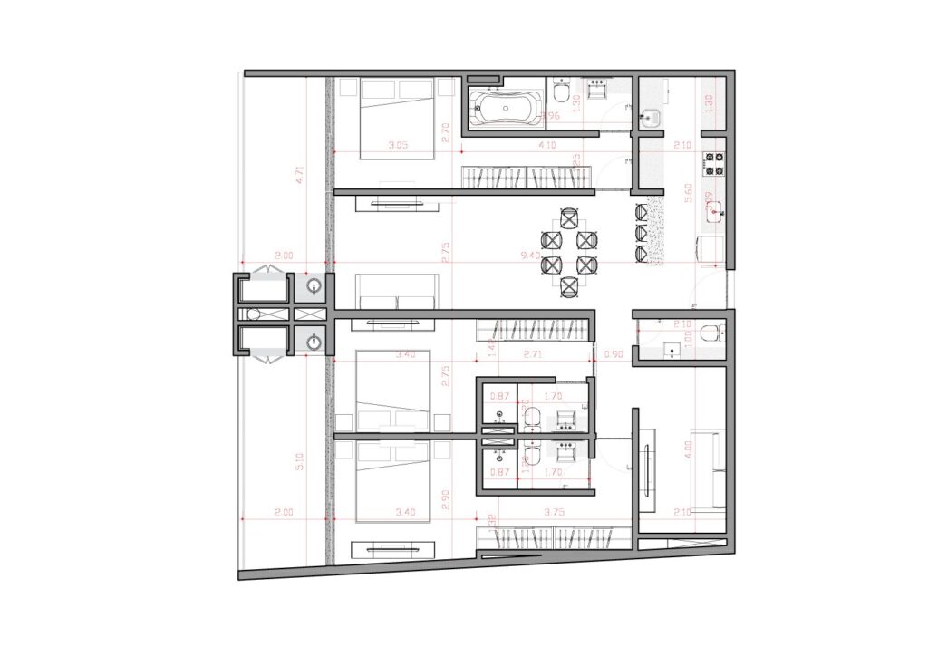 Flats Las Mercedes — 3 חדרי שינה · 120.10 מ״ר