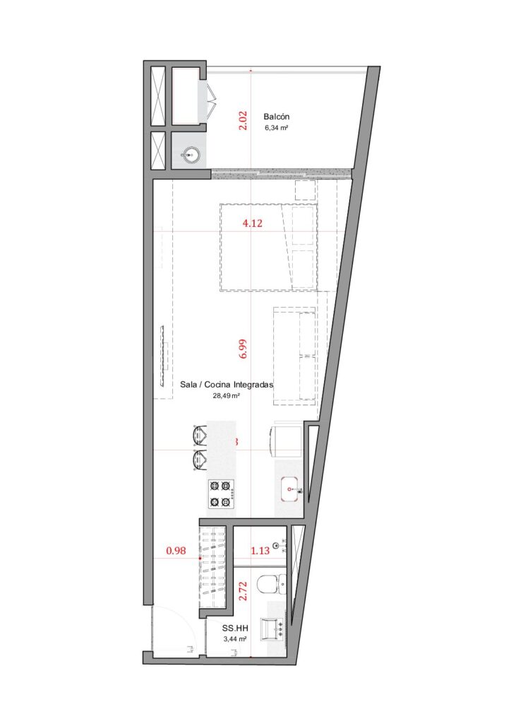 Flats Las Mercedes — סטודיו · 47.10 מ״ר (טיפוס A)